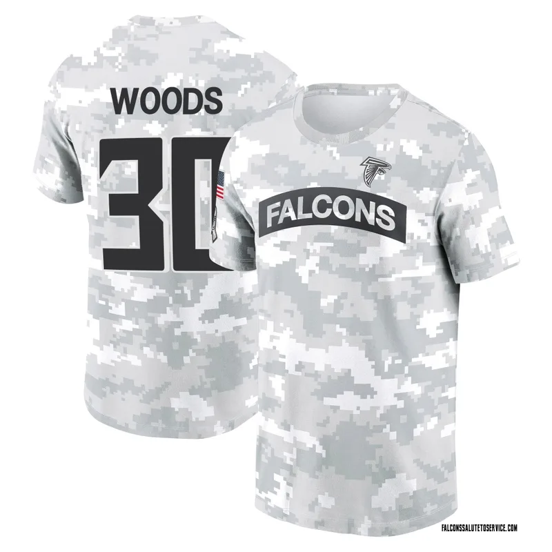 Men's A.J. Woods Atlanta Falcons Camo Arctic 2024 Salute to Service Performance T-Shirt