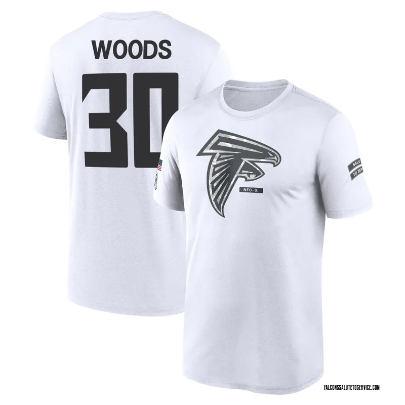 Men's A.J. Woods Atlanta Falcons Legend White 2024 Salute to Service Performance T-Shirt