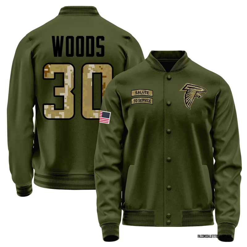 Men's A.J. Woods Atlanta Falcons Olive Salute to Service Sideline Performance Jacket