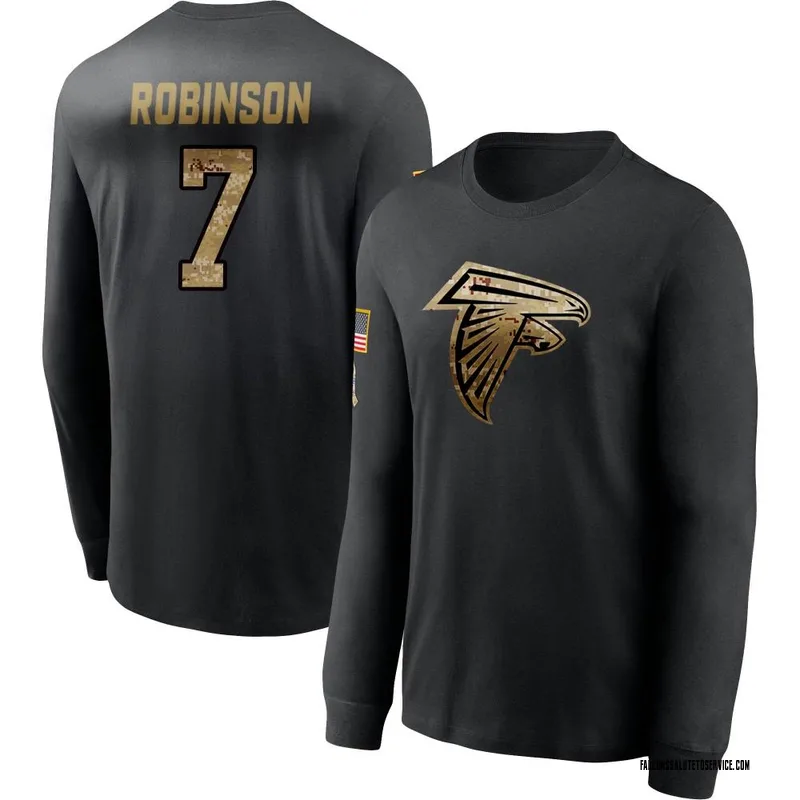Men's Bijan Robinson Atlanta Falcons Black 2020 Salute To Service Sideline Performance Long Sleeve T-Shirt