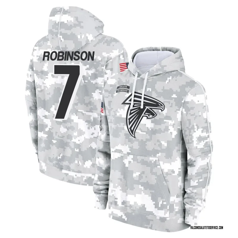 Men's Bijan Robinson Atlanta Falcons Camo Arctic 2024 Salute to Service Club Fleece Pullover Hoodie