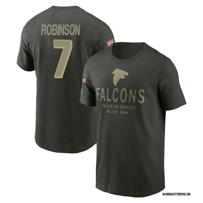 Men's Bijan Robinson Atlanta Falcons Green Forest/ 2025 Salute to Service Sideline Primary Edge T-Shirt