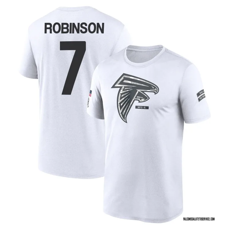 Men's Bijan Robinson Atlanta Falcons Legend White 2024 Salute to Service Performance T-Shirt