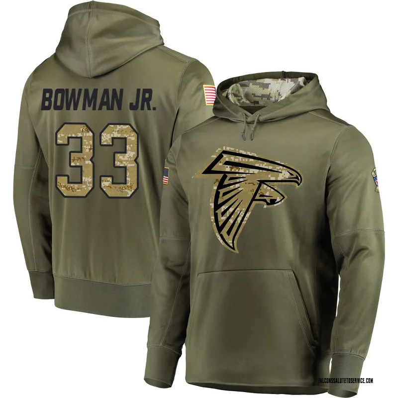 Men's Billy Bowman Jr. Atlanta Falcons Olive Salute to Service Pullover Hoodie