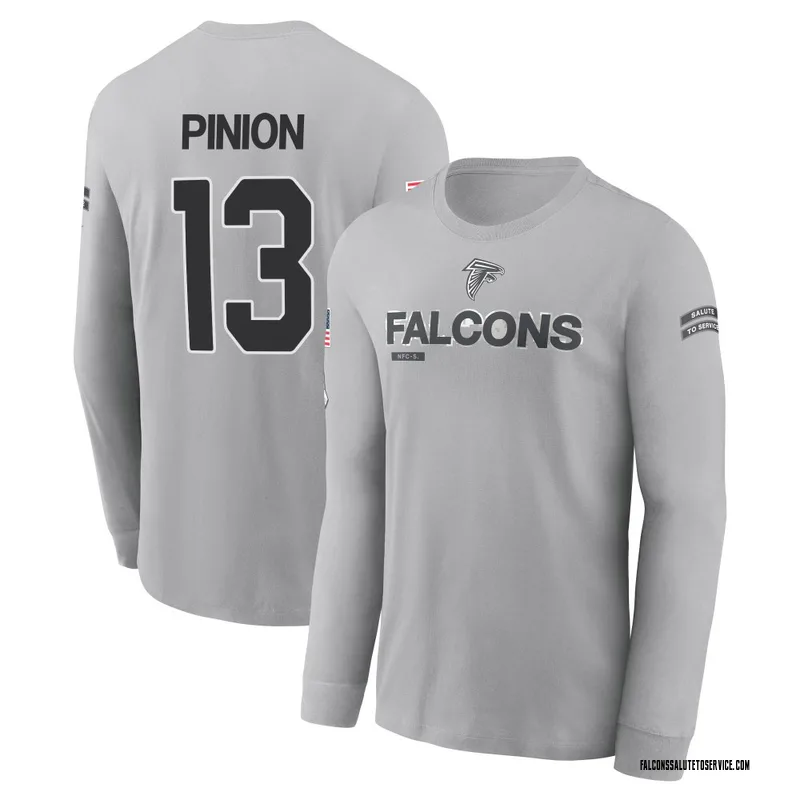 Men's Bradley Pinion Atlanta Falcons Gray 2024 Salute to Service Long Sleeve T-Shirt