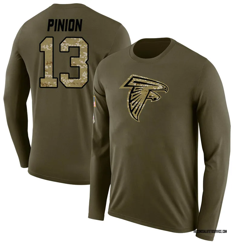 Men's Bradley Pinion Atlanta Falcons Legend Olive Salute to Service Sideline Long Sleeve T-Shirt