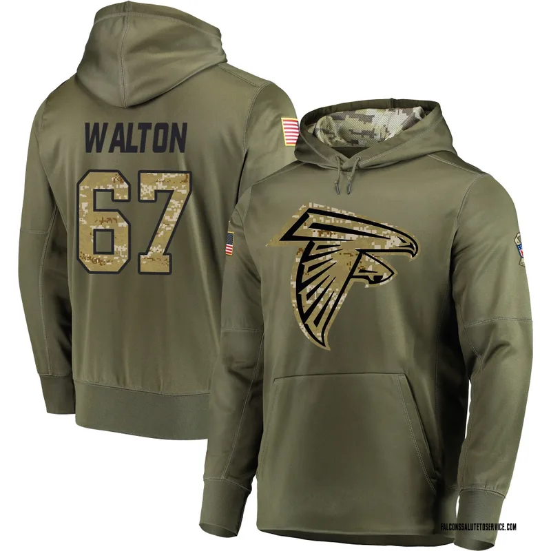 Men's Brandon Walton Atlanta Falcons Olive Salute to Service Pullover Hoodie