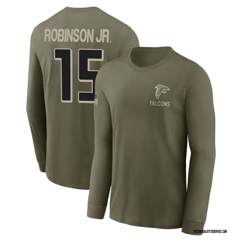 Men's Brian Robinson Jr. Atlanta Falcons Olive 2025 Salute to Service Sideline Long Sleeve T-Shirt