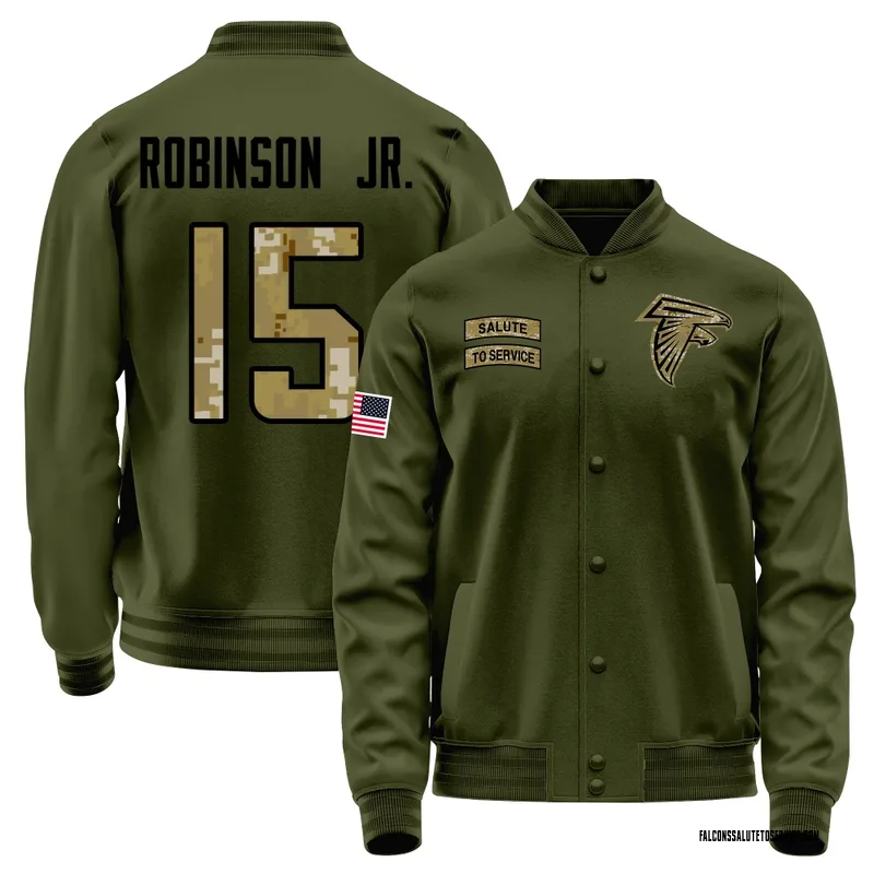 Men's Brian Robinson Jr. Atlanta Falcons Olive Salute to Service Sideline Performance Jacket