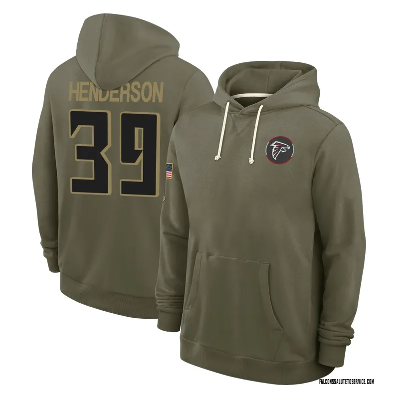 Men's C.J. Henderson Atlanta Falcons Olive 2025 Salute to Service Hoodie
