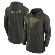 Men's Carter Warren Atlanta Falcons Green Forest/ 2025 Salute to Service Sideline Lightweight Hooded Pullover Long Sleeve T-Shir