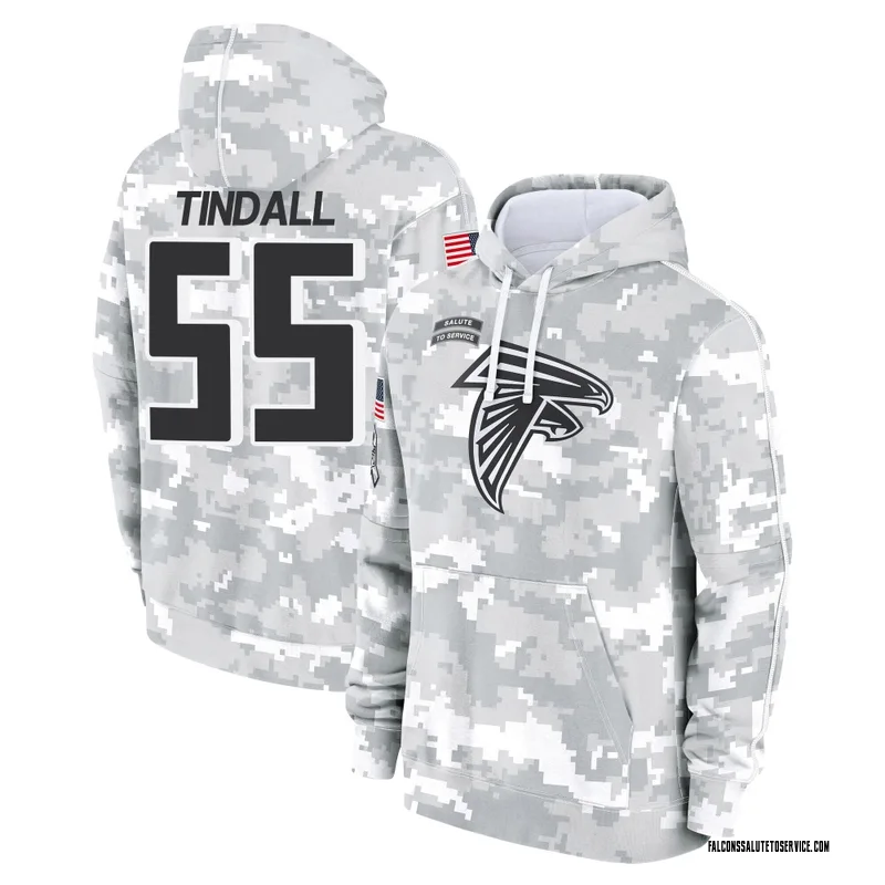 Men's Channing Tindall Atlanta Falcons Camo Arctic 2024 Salute to Service Club Fleece Pullover Hoodie
