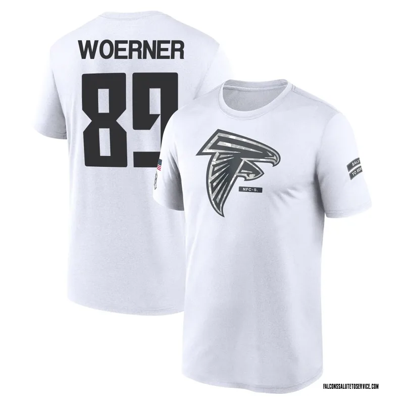 Men's Charlie Woerner Atlanta Falcons Legend White 2024 Salute to Service Performance T-Shirt