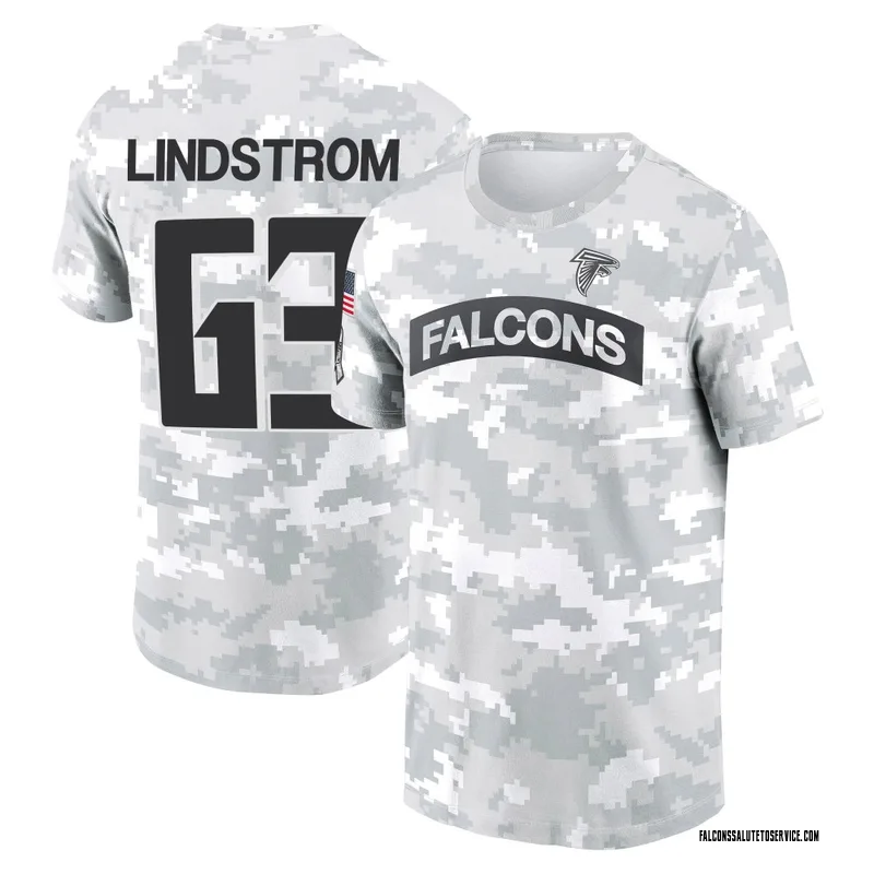 Men's Chris Lindstrom Atlanta Falcons Camo Arctic 2024 Salute to Service Performance T-Shirt