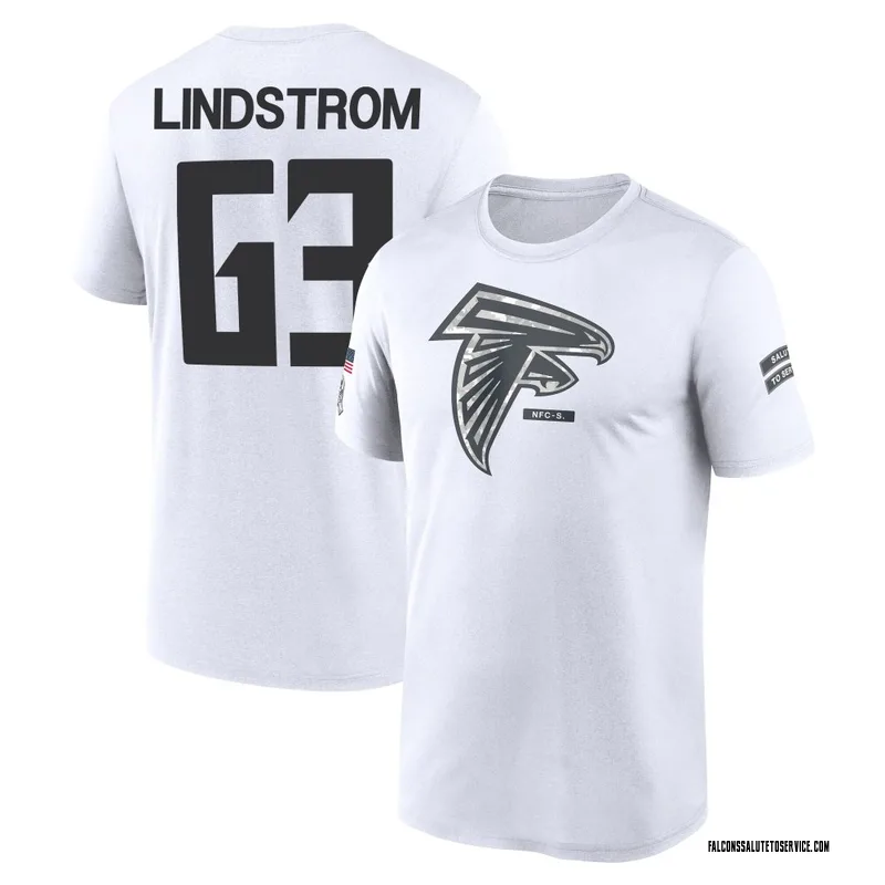 Men's Chris Lindstrom Atlanta Falcons Legend White 2024 Salute to Service Performance T-Shirt