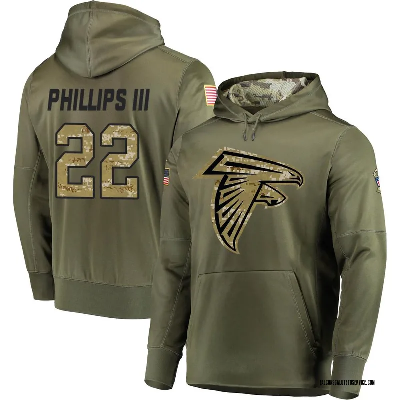 Men's Clark Phillips III Atlanta Falcons Olive Salute to Service Pullover Hoodie