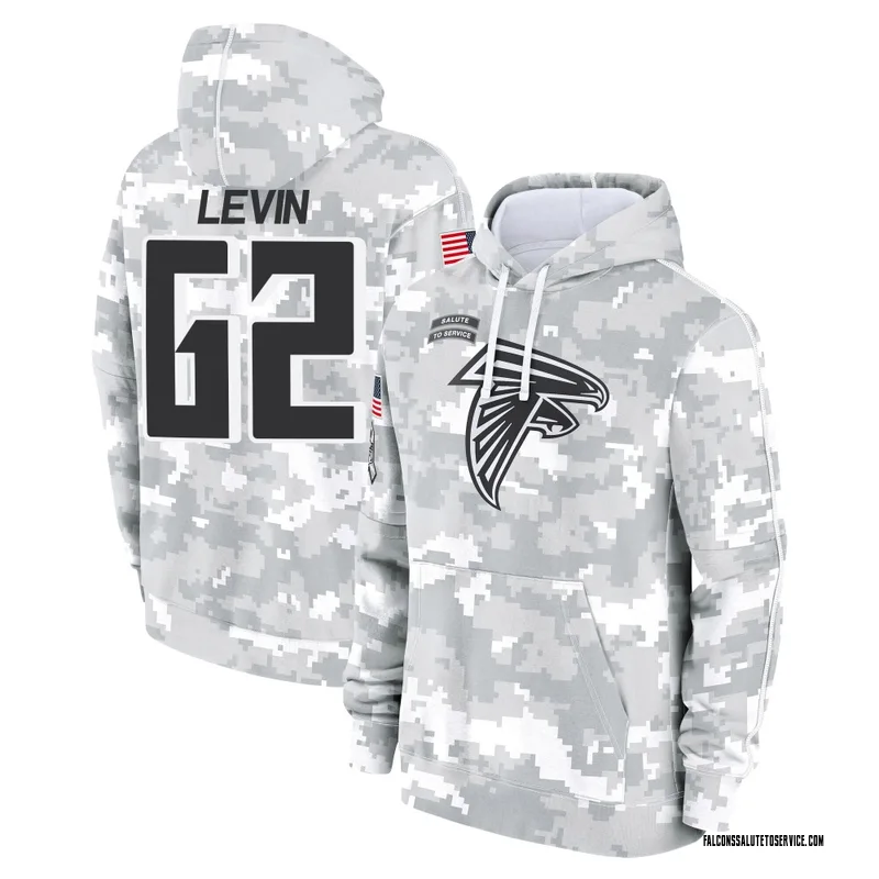 Men's Corey Levin Atlanta Falcons Camo Arctic 2024 Salute to Service Club Fleece Pullover Hoodie