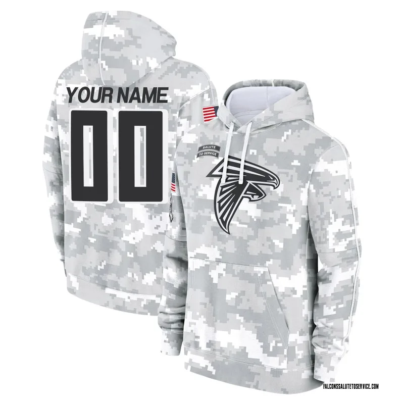 Men's Custom Atlanta Falcons Camo Arctic 2024 Salute to Service Club Fleece Pullover Hoodie