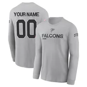 Men's Custom Atlanta Falcons Gray 2024 Salute to Service Long Sleeve T-Shirt