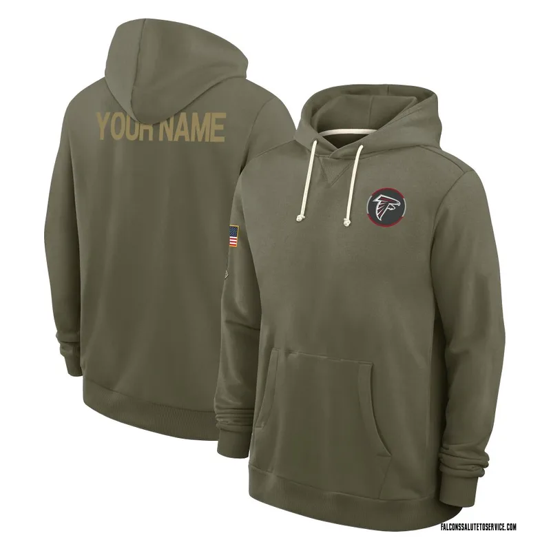 Men's Custom Atlanta Falcons Olive 2025 Salute to Service Hoodie