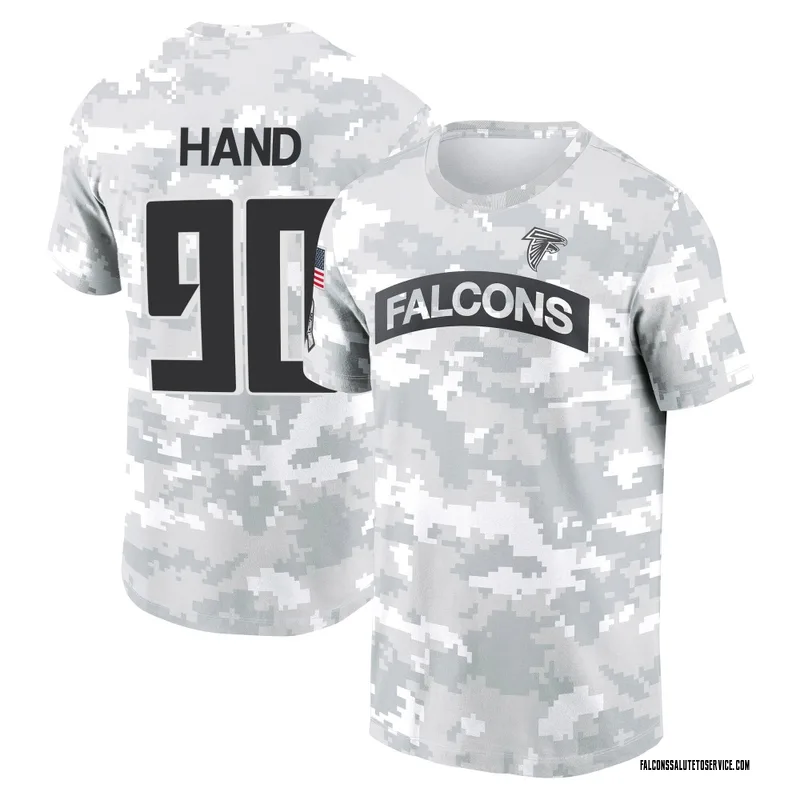 Men's Da'Shawn Hand Atlanta Falcons Camo Arctic 2024 Salute to Service Performance T-Shirt