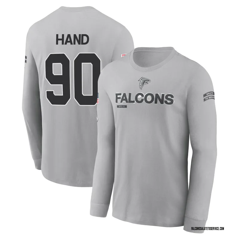 Men's Da'Shawn Hand Atlanta Falcons Gray 2024 Salute to Service Long Sleeve T-Shirt