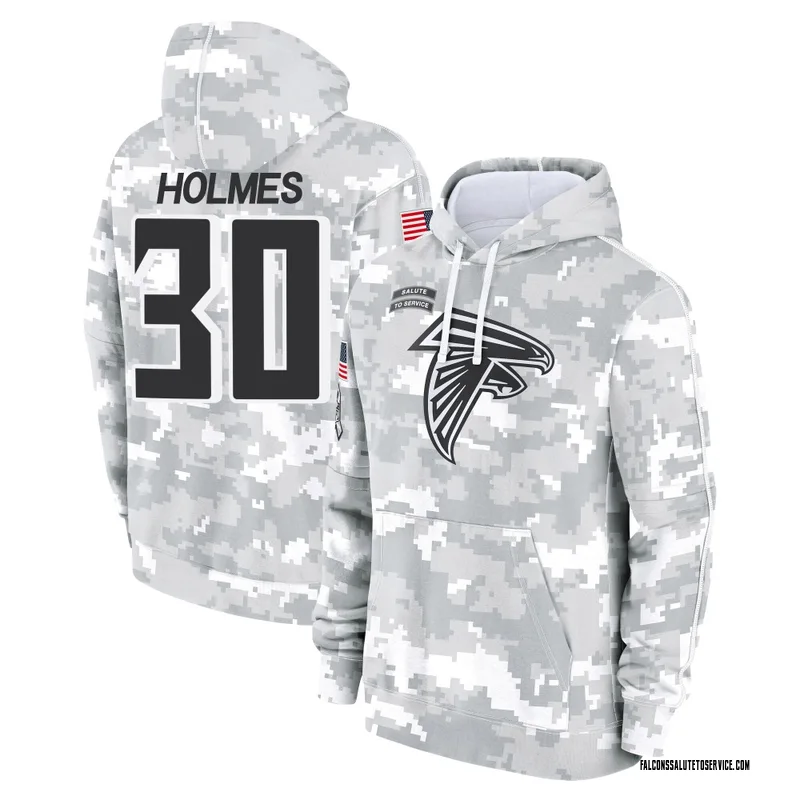 Men's Darnay Holmes Atlanta Falcons Camo Arctic 2024 Salute to Service Club Fleece Pullover Hoodie