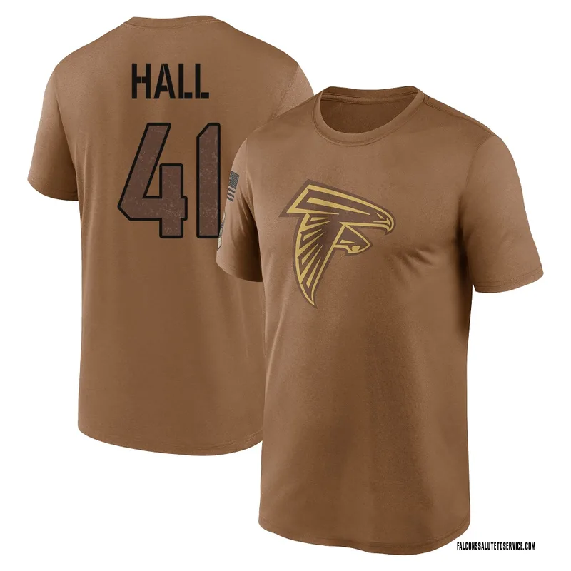 Men's Darren Hall Atlanta Falcons Legend Brown 2023 Salute To Service Performance T-Shirt
