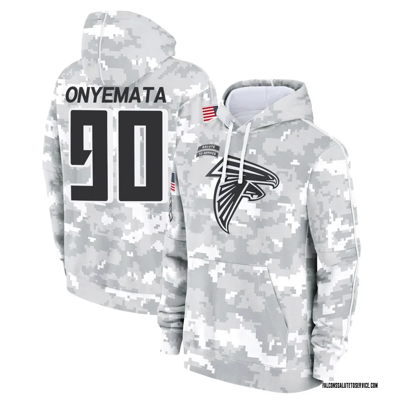 Men's David Onyemata Atlanta Falcons Camo Arctic 2024 Salute to Service Club Fleece Pullover Hoodie