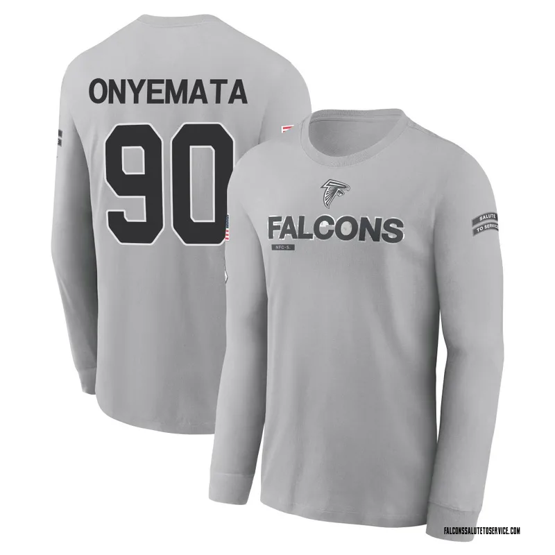 Men's David Onyemata Atlanta Falcons Gray 2024 Salute to Service Long Sleeve T-Shirt