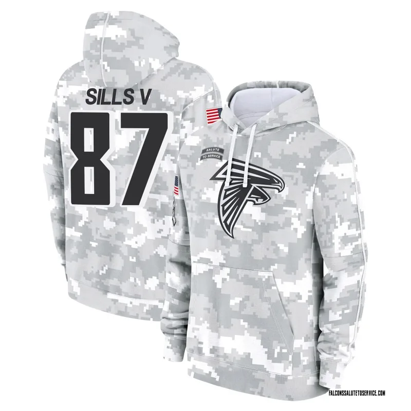 Men's David Sills V Atlanta Falcons Camo Arctic 2024 Salute to Service Club Fleece Pullover Hoodie