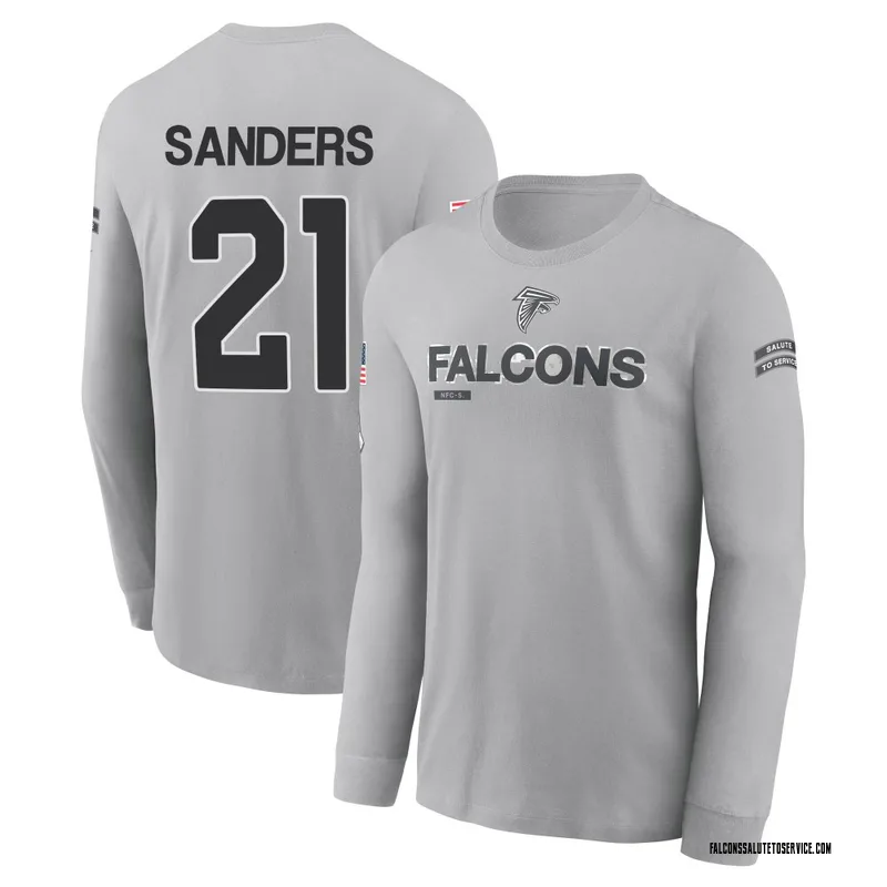 Men's Deion Sanders Atlanta Falcons Gray 2024 Salute to Service Long Sleeve T-Shirt