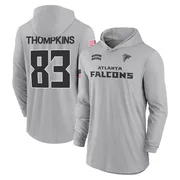 Men's Deven Thompkins Atlanta Falcons Gray 2024 Salute to Service Lightweight Performance Long Sleeve Hooded T-Shirt