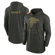 Men's Divine Deablo Atlanta Falcons Green Forest/ 2025 Salute to Service Sideline Lightweight Hooded Pullover Long Sleeve T-Shir
