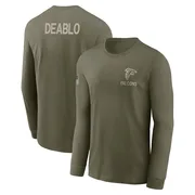 Men's Divine Deablo Atlanta Falcons Olive 2025 Salute to Service Sideline Long Sleeve T-Shirt