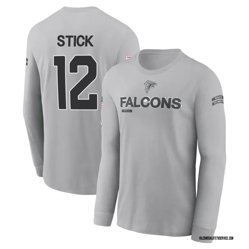 Men's Easton Stick Atlanta Falcons Gray 2024 Salute to Service Long Sleeve T-Shirt
