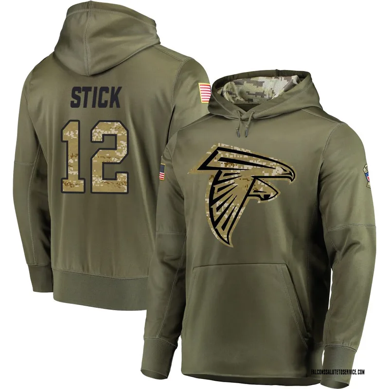 Men's Easton Stick Atlanta Falcons Olive Salute to Service Pullover Hoodie