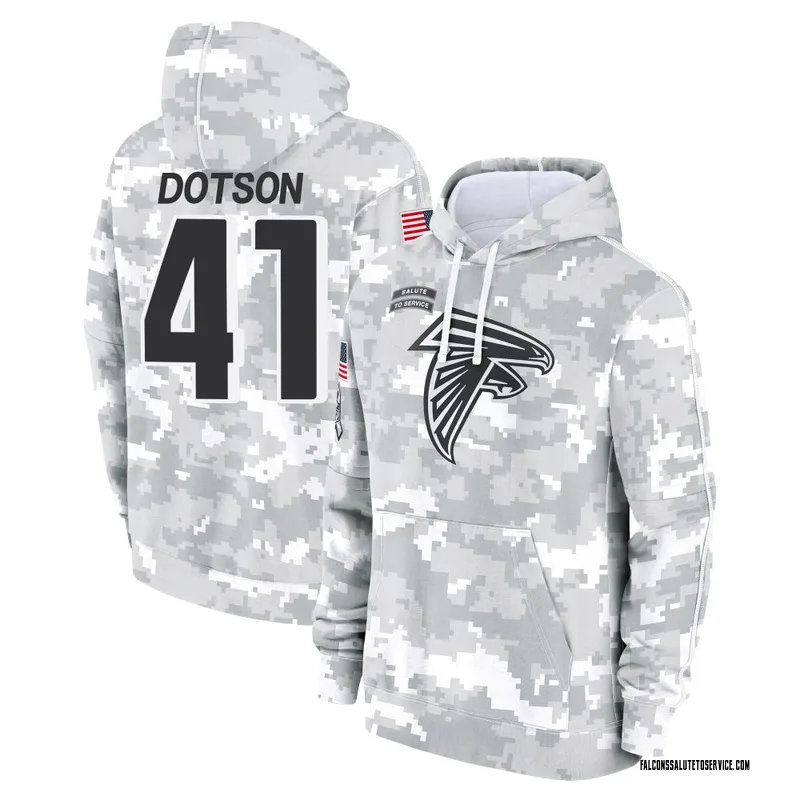 Men's Elijah Dotson Atlanta Falcons Camo Arctic 2024 Salute to Service Club Fleece Pullover Hoodie