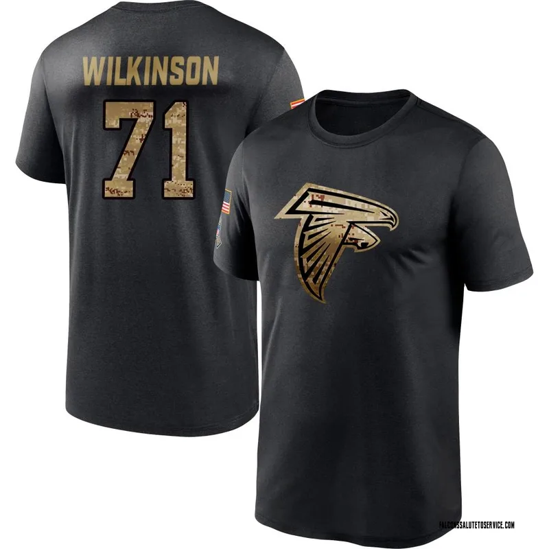 Men's Elijah Wilkinson Atlanta Falcons Black 2020 Salute To Service Performance T-Shirt