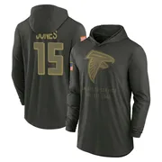 Men's Emory Jones Atlanta Falcons Green Forest/ 2025 Salute to Service Sideline Lightweight Hooded Pullover Long Sleeve T-Shirt