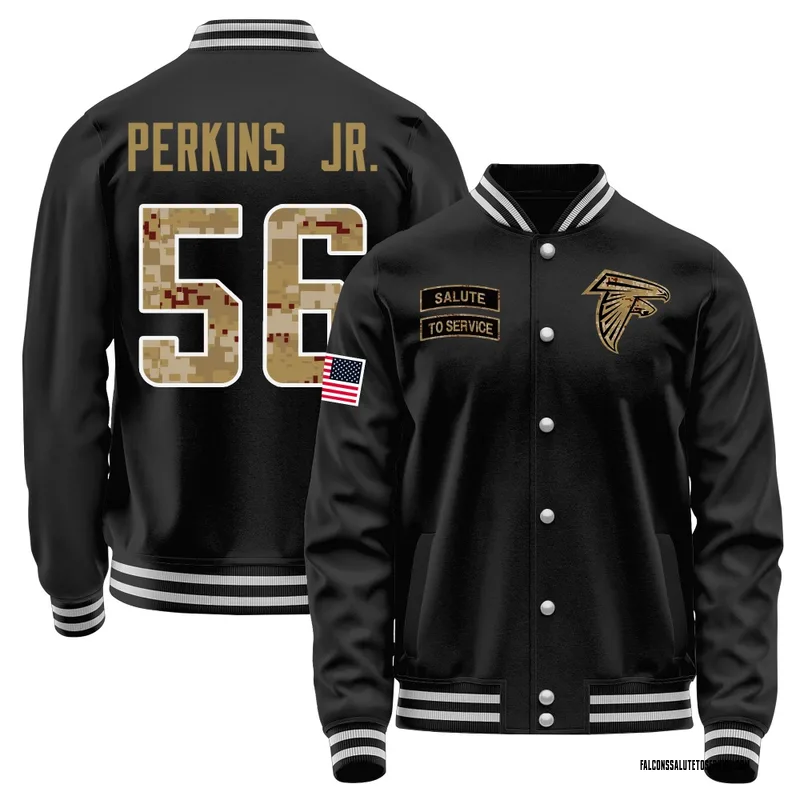 Men's Harold Perkins Jr. Atlanta Falcons Black Salute to Service Sideline Performance Jacket