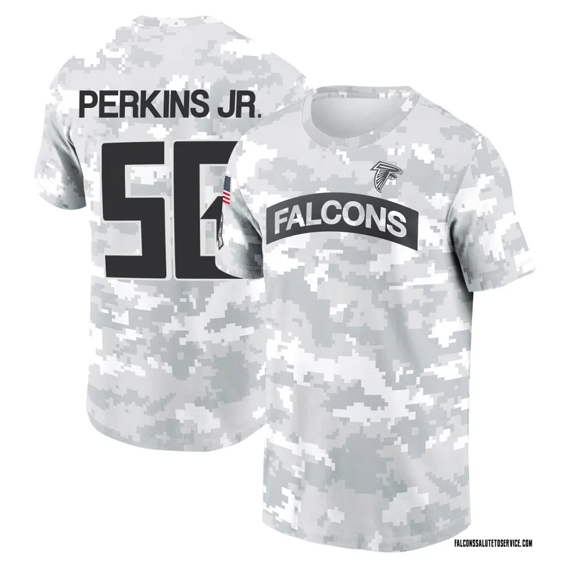 Men's Harold Perkins Jr. Atlanta Falcons Camo Arctic 2024 Salute to Service Performance T-Shirt
