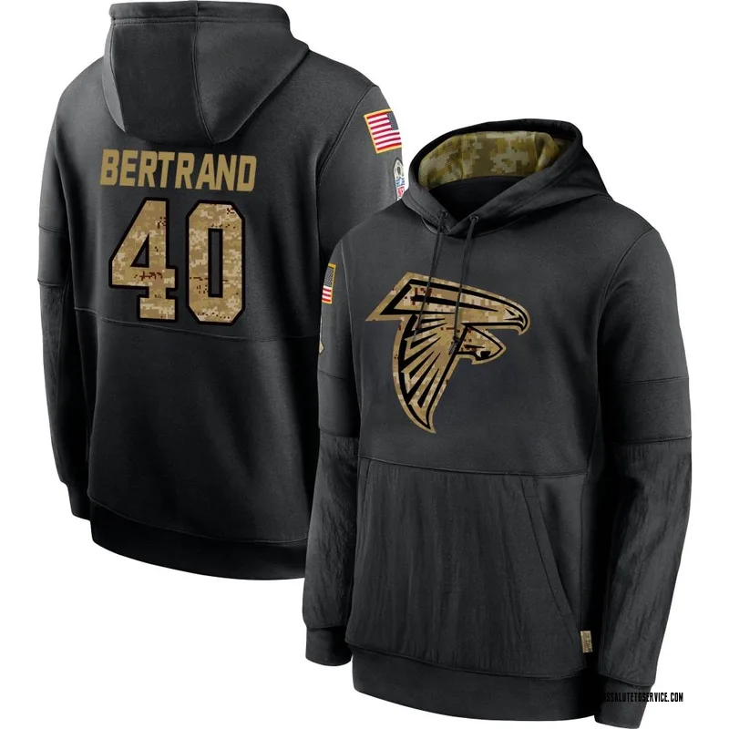 Men's JD Bertrand Atlanta Falcons Black 2020 Salute to Service Sideline Performance Pullover Hoodie