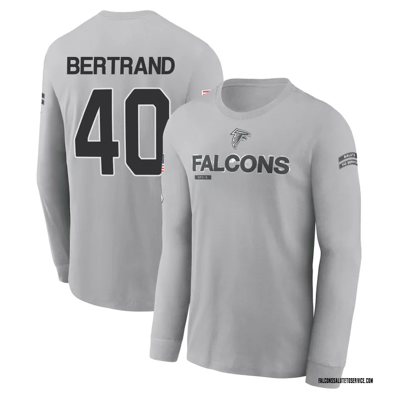 Men's JD Bertrand Atlanta Falcons Gray 2024 Salute to Service Long Sleeve T-Shirt