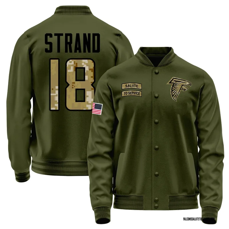 Men's Jack Strand Atlanta Falcons Olive Salute to Service Sideline Performance Jacket