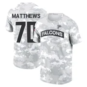 Men's Jake Matthews Atlanta Falcons Camo Arctic 2024 Salute to Service Performance T-Shirt