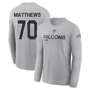 Men's Jake Matthews Atlanta Falcons Gray 2024 Salute to Service Long Sleeve T-Shirt