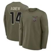 Men's Jamal Agnew Atlanta Falcons Olive 2025 Salute to Service Sideline Coaches Long Sleeve T-Shirt