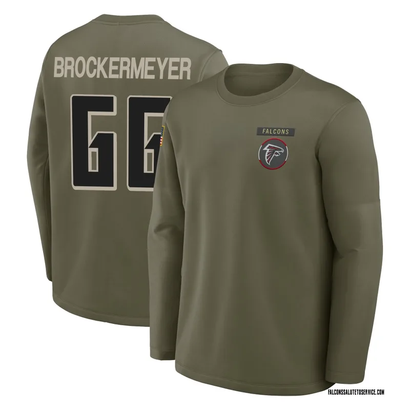 Men's James Brockermeyer Atlanta Falcons Olive 2025 Salute to Service Sideline Coaches Long Sleeve T-Shirt