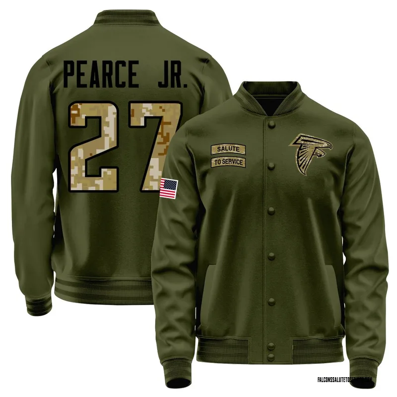Men's James Pearce Jr. Atlanta Falcons Olive Salute to Service Sideline Performance Jacket